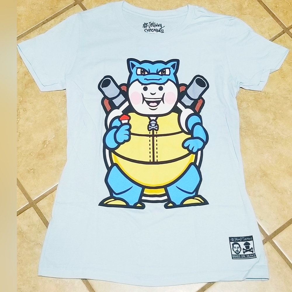 Pokemon Blastoise Cake Blaster Johnny Cupcakes Womens Fitted T-Shirt (Small)